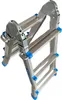 A folded aluminum multi-purpose ladder with blue accents. Produktbild-Vorschau