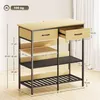 HOMCOM Sideboard, Kommode mit 2 Schubladen, 3 offenen Produktbild-Vorschau 3
