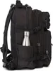 A black backpack with a water bottle in a side pocket. Náhled obrázku produktu