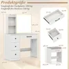 Product dimensions and features diagram for a vanity set. Náhled obrázku produktu