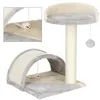 A cat tree with a platform, scratching post, and tunnel. Anteprima dell’immagine prodotto