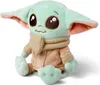 A plush toy of Grogu (Baby Yoda) from Star Wars is sitting down. Voir les images du produit