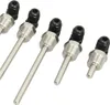 A group of industrial temperature sensors with threaded fittings and black cable glands, arranged diagonally on a white background. Produktbild-Vorschau