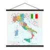 MuchoWow® Textilný plagát - Mapa Talianska - 40x40cm - S Náhľad obrázku produktu 1