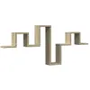 A wooden wall shelf with a zig-zag design against a white background. Podgląd zdjęcia produktu