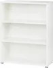 A white bookshelf with three shelves. Produktbild-Vorschau