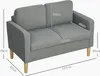 HOMCOM Sofa 2 Sitzer klein Couch mit Armlehne, Stauraum für Produktbild-Vorschau 3
