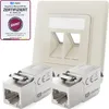 hb-digital Netzwerk Dose 2 Port mit 2 x Keystone Modul CAT Produktbild-Vorschau 1