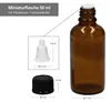 8ks sada miniaturních lahviček Kapátko Jantarové sklo 50ml Náhled obrázku produktu 2