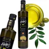 A collage of olive oil bottles, olives, and olive oil in a bowl. Podgląd zdjęcia produktu