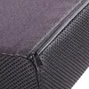 A close-up view of a black zippered cushion, showing the texture of the fabric and the mesh side. Produktbild-Vorschau