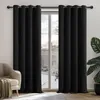 Blickdichte Thermovorhänge mit Ösen 300x140 cm Schwarz 2er Produktbild-Vorschau 1