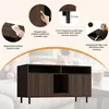 A product image showcasing a wooden cabinet with various features highlighted by text and circular insets. Anteprima dell’immagine prodotto