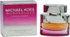 Parfum Michael Kors Wonderlust Sensual Essence in farbintensivem Glasflakon mit Farbverlauf von Orange zu Pink, silberner Kappe und passender Box in Pink-Weiß. Produktbild-Vorschau