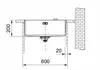 A technical drawing showing the dimensions and installation of a sink. Podgląd zdjęcia produktu