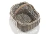 A wicker basket with a handle and a decorative trim on a white background. Produktbild-Vorschau