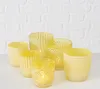 LS-LebenStil 6x Glas Teelichthalter Retro Gelb 7-9cm Set Produktbild-Vorschau 3