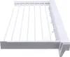 A white foldable drying rack with multiple bars and hooks, shown from a diagonal angle against a white background. Produktbild-Vorschau