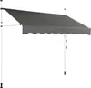 A gray awning supported by white poles, set against a white background. Anteprima dell’immagine prodotto