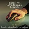 A hand is shown using a Logitech mouse on a reflective surface, with text overlay describing its features. Anteprima dell’immagine prodotto
