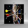 Wanduhr - Quadrat - Glasuhr - Pfeil Darts Spaß Schild - Produktbild-Vorschau 3