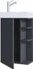 A modern bathroom vanity with a sink and faucet. Produktbild-Vorschau