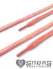 SNORS gestreifte Schnürsenkel flach - WEISS / ROT - 5mm - Produktbild-Vorschau 2