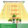 A grow light illuminating plants at different distances, with measurements and light intensity values shown. Náhľad obrázku produktu