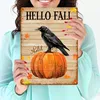 Rabe auf Kürbis - Hello Fall Metallschild XXL in 28x38 cm Produktbild-Vorschau 3