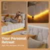 INONEFT : Lit avec tête de lit rembourrée, dimensions Voir les images du produit 5