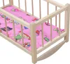 Holzbett für Puppen, Schaukelfunktion, Kuschelige Wiege, Produktbild-Vorschau 7