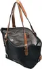 An open black shopper bag with brown leather handles, shown from a diagonal angle. Náhled obrázku produktu