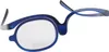 A pair of blue makeup glasses with a single lens is shown against a white background. Produktbild-Vorschau