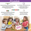 Children enjoying drinks at a table, with marketing text and graphics above. Produktbild-Vorschau