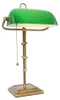 RGB LED Banker Tischlampe, bronze, Glasschirm grün, H 56 cm Produktbild-Vorschau 1