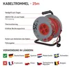 PVC Kabeltrommel – 4 Steckdosen, 25m, 2,5mm2 SCHUKO Produktbild-Vorschau