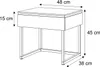 A line drawing of a white nightstand with a gold frame, showing its dimensions. Náhled obrázku produktu