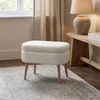 Hanah Home, hoogwaardige poef, 100% melamine, wit, 60x46x35 Productafbeelding-voorbeeld 2