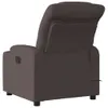 The back view of a brown fabric recliner chair. Voir les images du produit