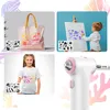 A collage showing an airbrush marker set for kids, with examples of its use on a tote bag, a canvas, and a t-shirt, along with a close-up of the device. Voir les images du produit