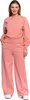Klassisches Damen Sweatshirt Glatt Ohne Kapuze Rosa Über Produktbild-Vorschau 6