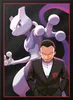 A man in a suit stands in front of a large purple creature. Produktbild-Vorschau