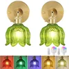 2 Stück Wandleuchte Vintage Grün Maiglöckchen Glas Produktbild-Vorschau 1