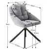 A diagram showing the dimensions of a gray chair with black legs. Podgląd zdjęcia produktu