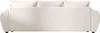 The back view of a beige sofa with three cushions on a white background. Produktbild-Vorschau