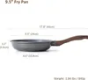 A side view of a fry pan with dimensions and weight indicated. Produktbild-Vorschau