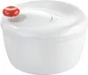 A white salad spinner with a red knob on top, shown from a slightly elevated angle against a white background. Náhled obrázku produktu