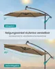 SONGMICS Slunečník Ø 300 cm s LED solárním osvětlením UPF Náhled obrázku produktu 4