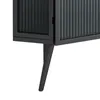 80CM Boden Eckschrank, Schwarz, 2 Ebenen mit Glastüren & Produktbild-Vorschau 12