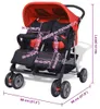 vidaXL Zwillingskinderwagen Stahl Rot und Schwarz Produktbild-Vorschau 7